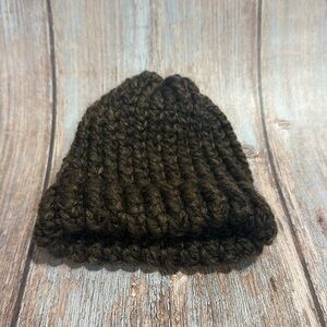 NEW Handmade Brown Knit Preemie Hat Item #PHK343
